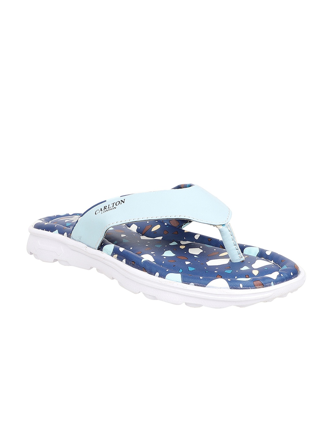 

Carlton London sports Women Blue Printed Thong Flip-Flops