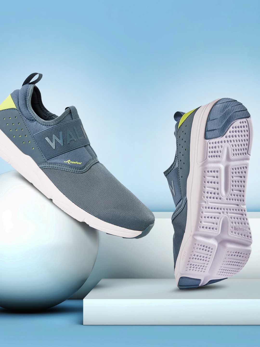

Newfeel By Decathlon Men Blue Synthetic Walking Shoes