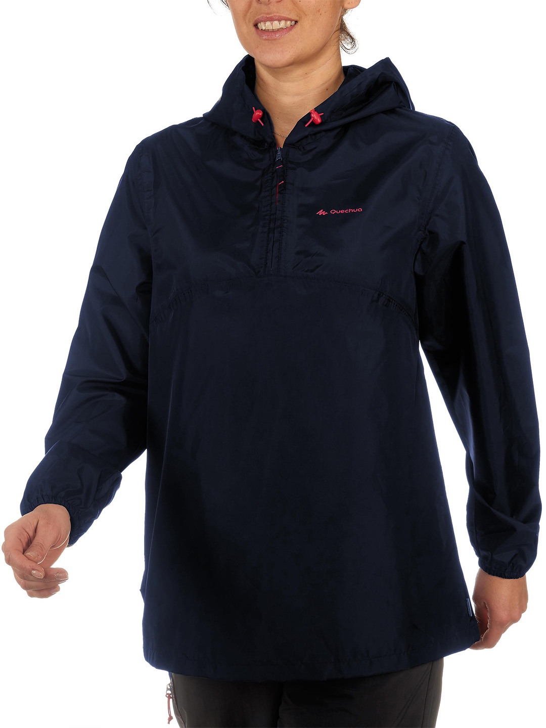 

Quechua By Decathlon Women Navy Blue Compact Half Zip Waterproof Rain Jacket