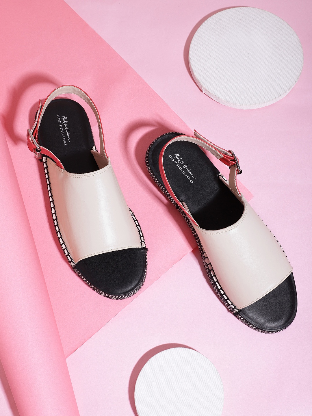 

Mast & Harbour Women Beige Solid Open Toe Flats