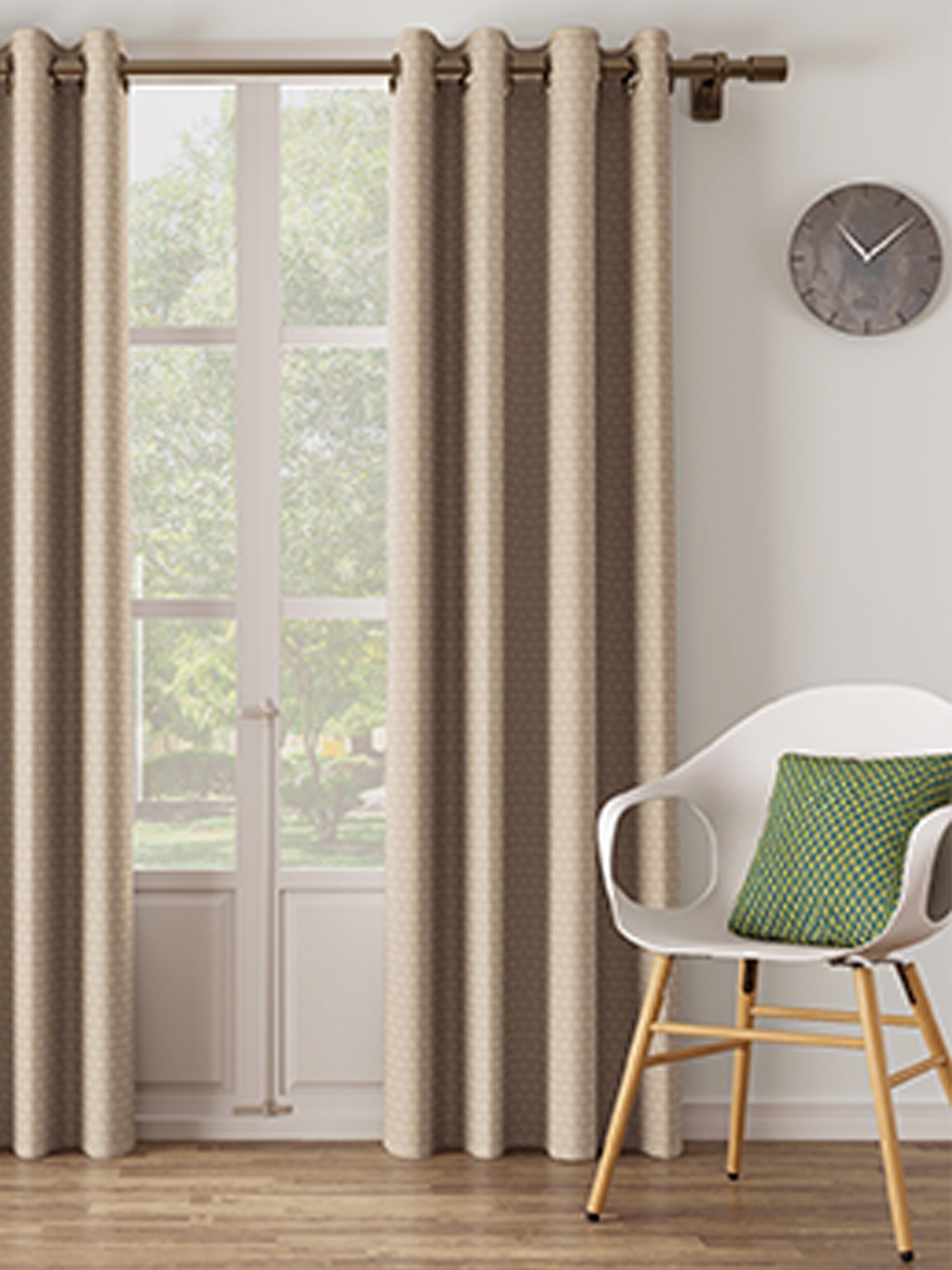 

DDecor Off-White Single Curtain Curtain