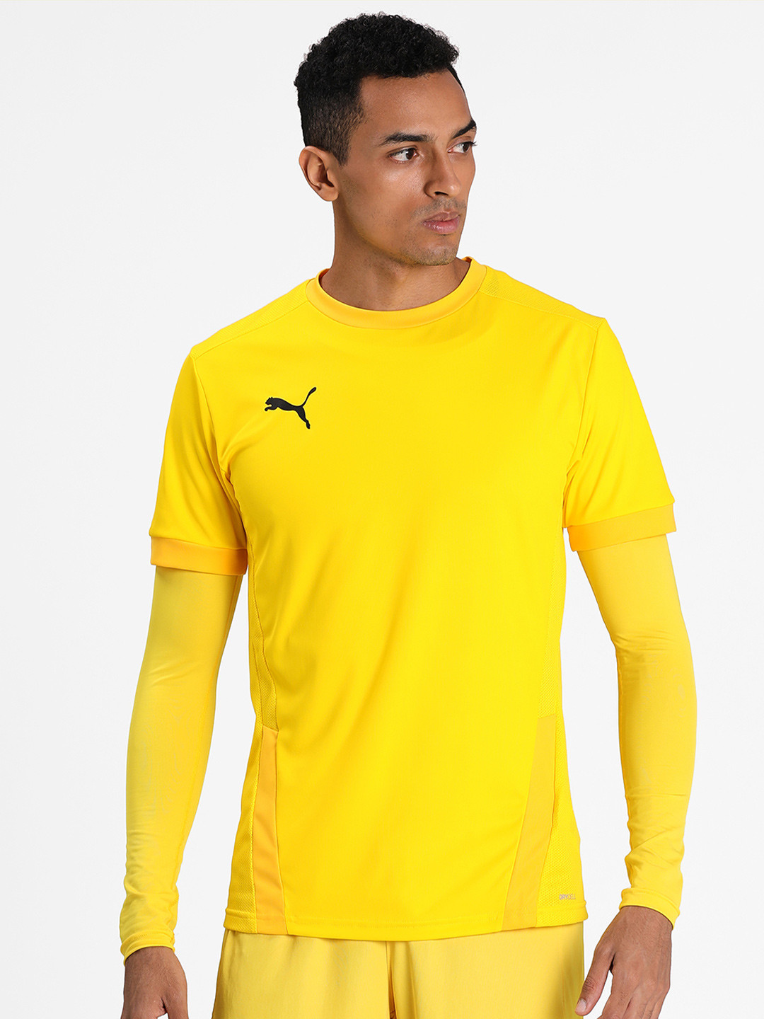 

Puma Men Yellow Solid Round Neck teamGOAL 23 Jersey