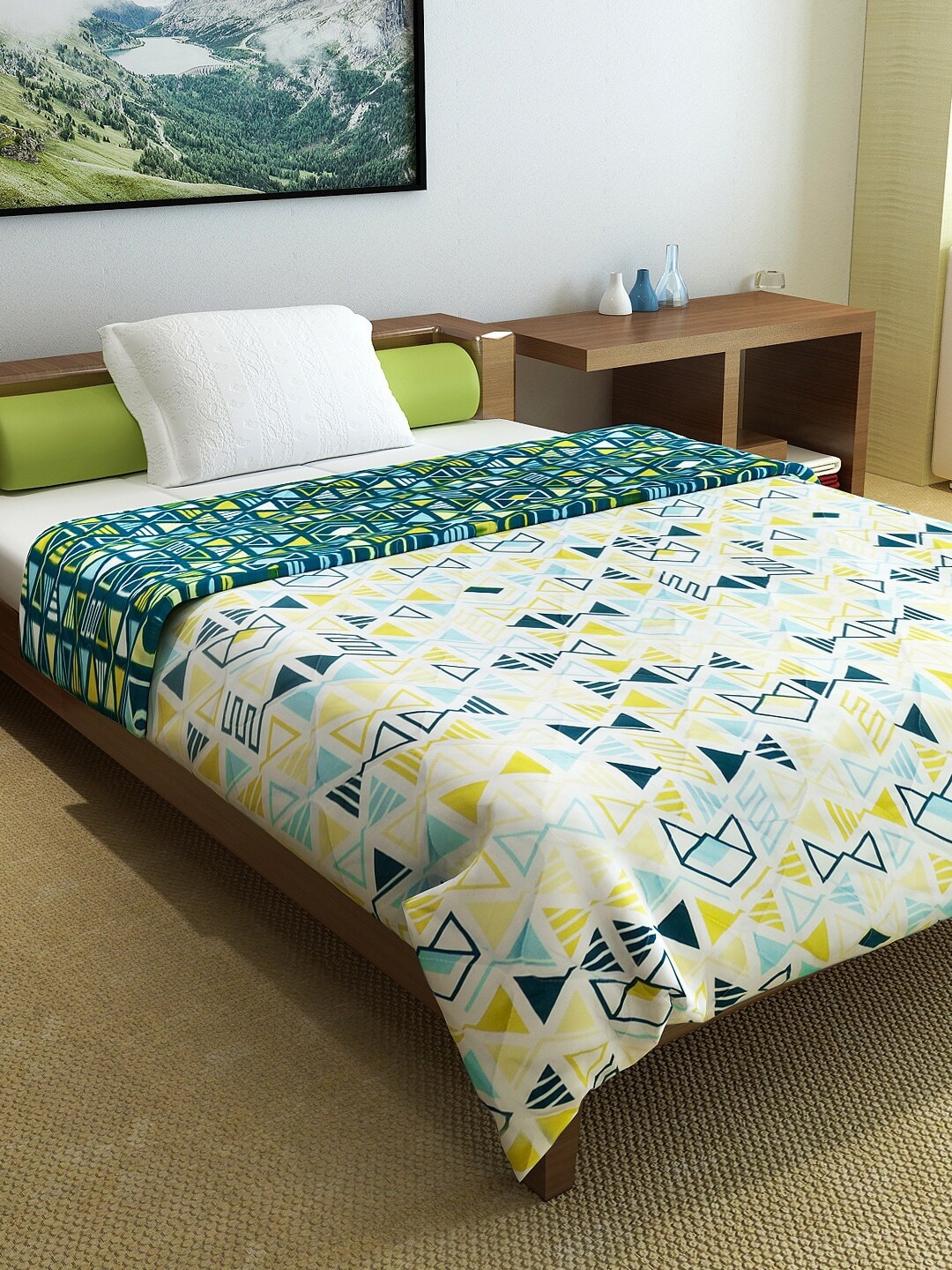 

Divine Casa Multicoloured Geometric Mild Winter 110 GSM Single Bed Comforter, Multi