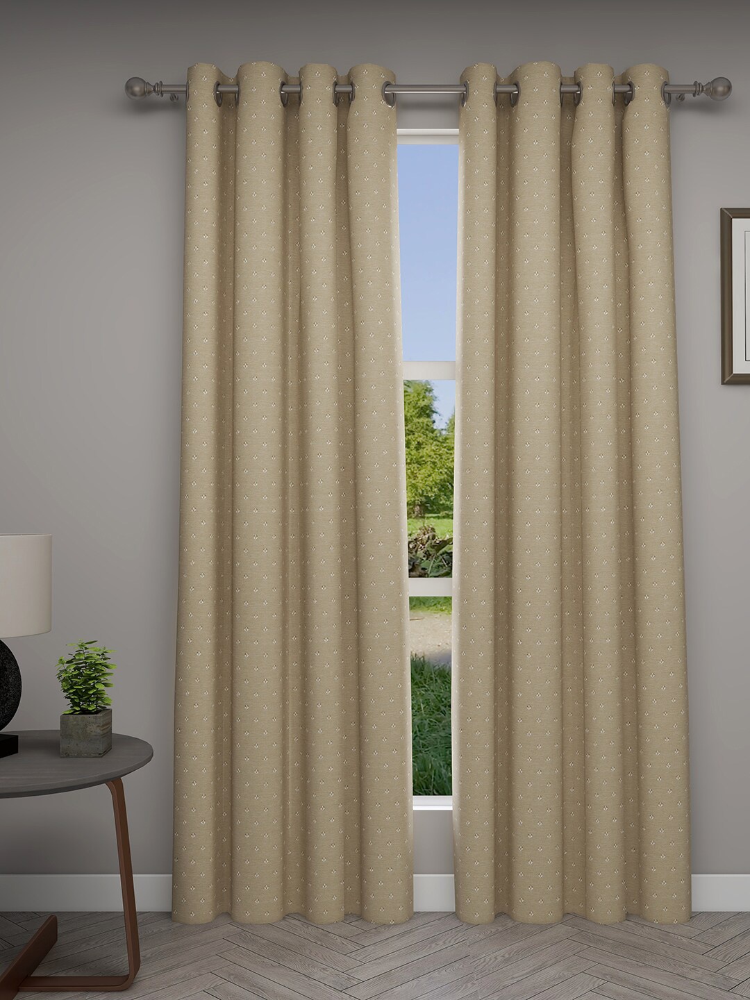 

GM Beige Set of 2 Door Curtains