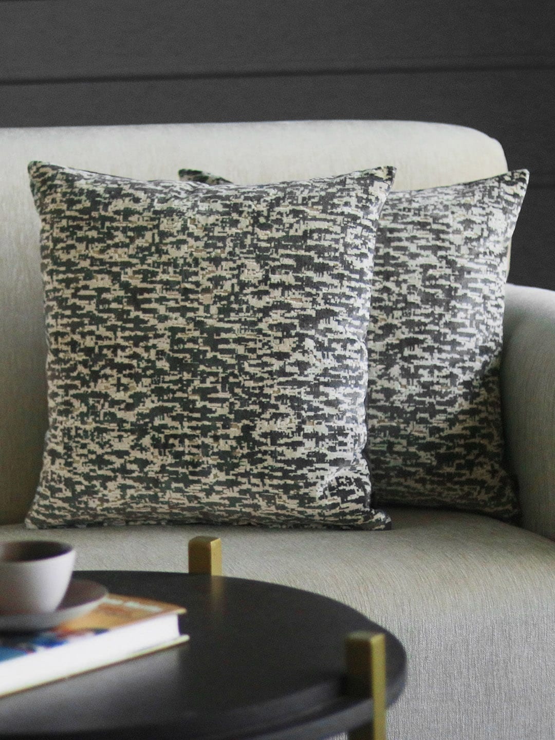 

GM Grey Set of 2 Abstract Square Cushion Covers