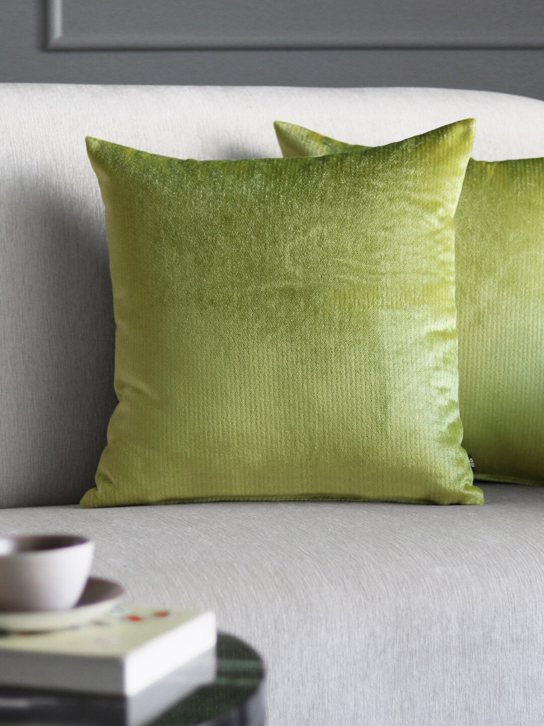 

GM Green Set of 2 Striped Square Cushion Covers