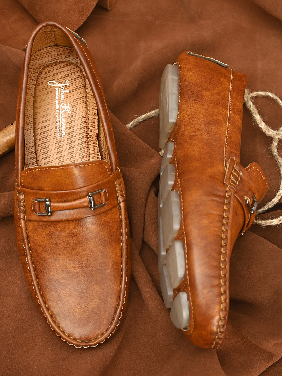 

John Karsun Men Tan Brown Driving Shoes