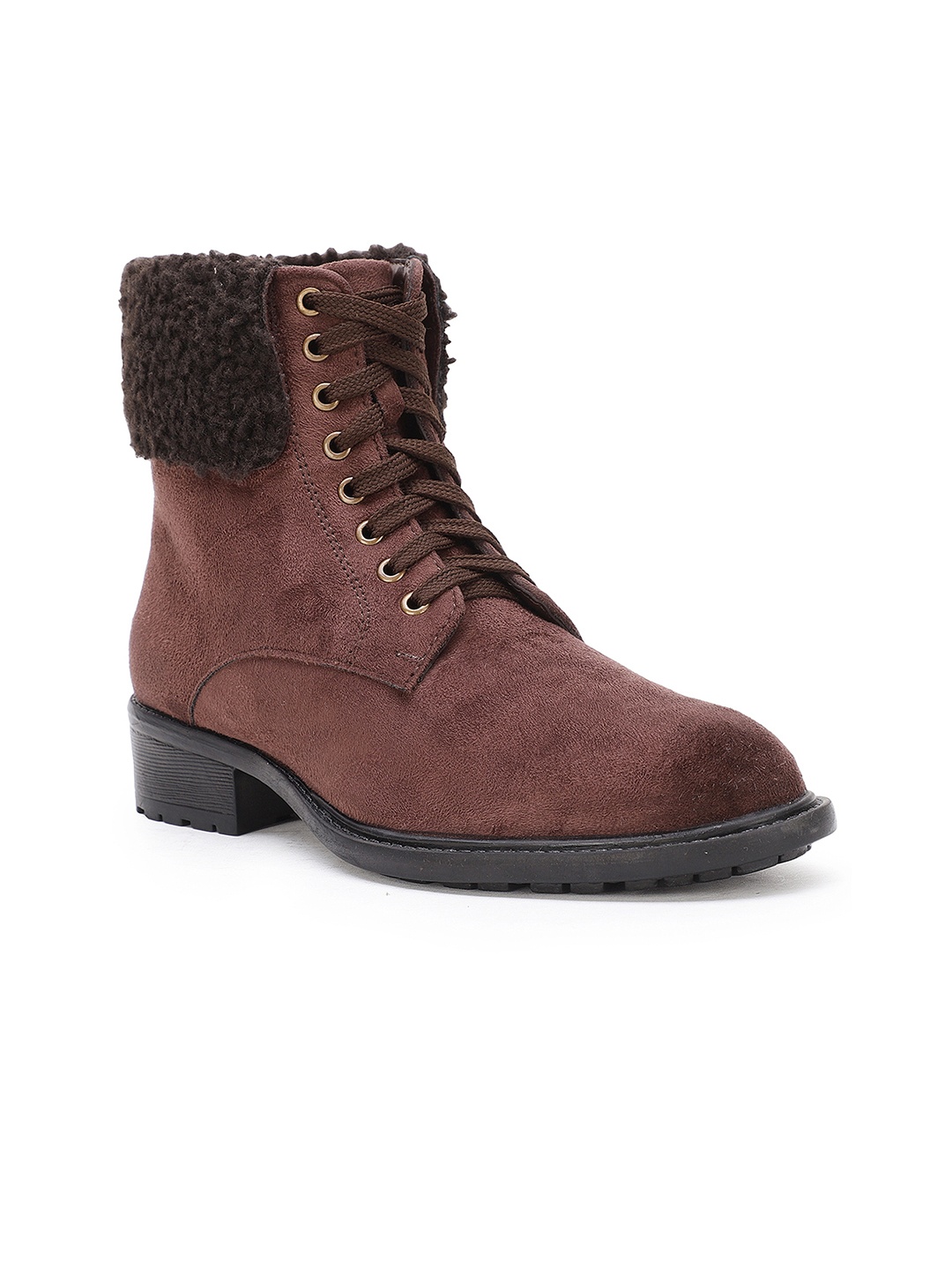 

Bruno Manetti Women Brown Solid Heeled Boots