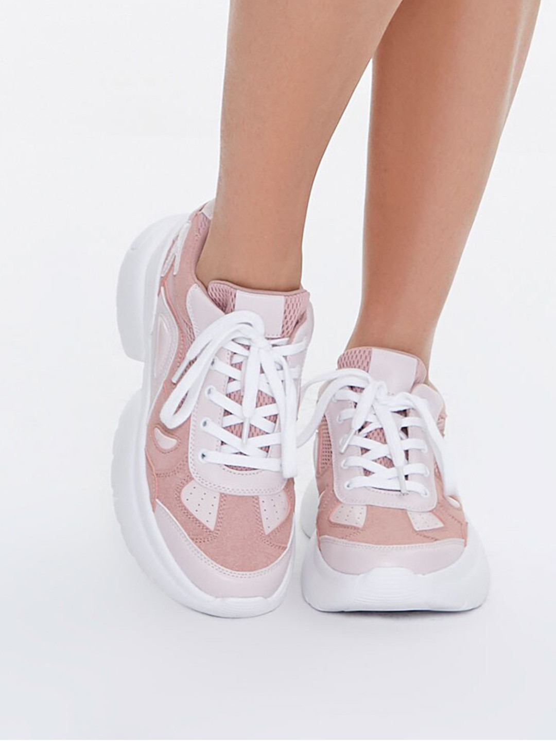

FOREVER 21 Women Pink Colourblocked Sneakers