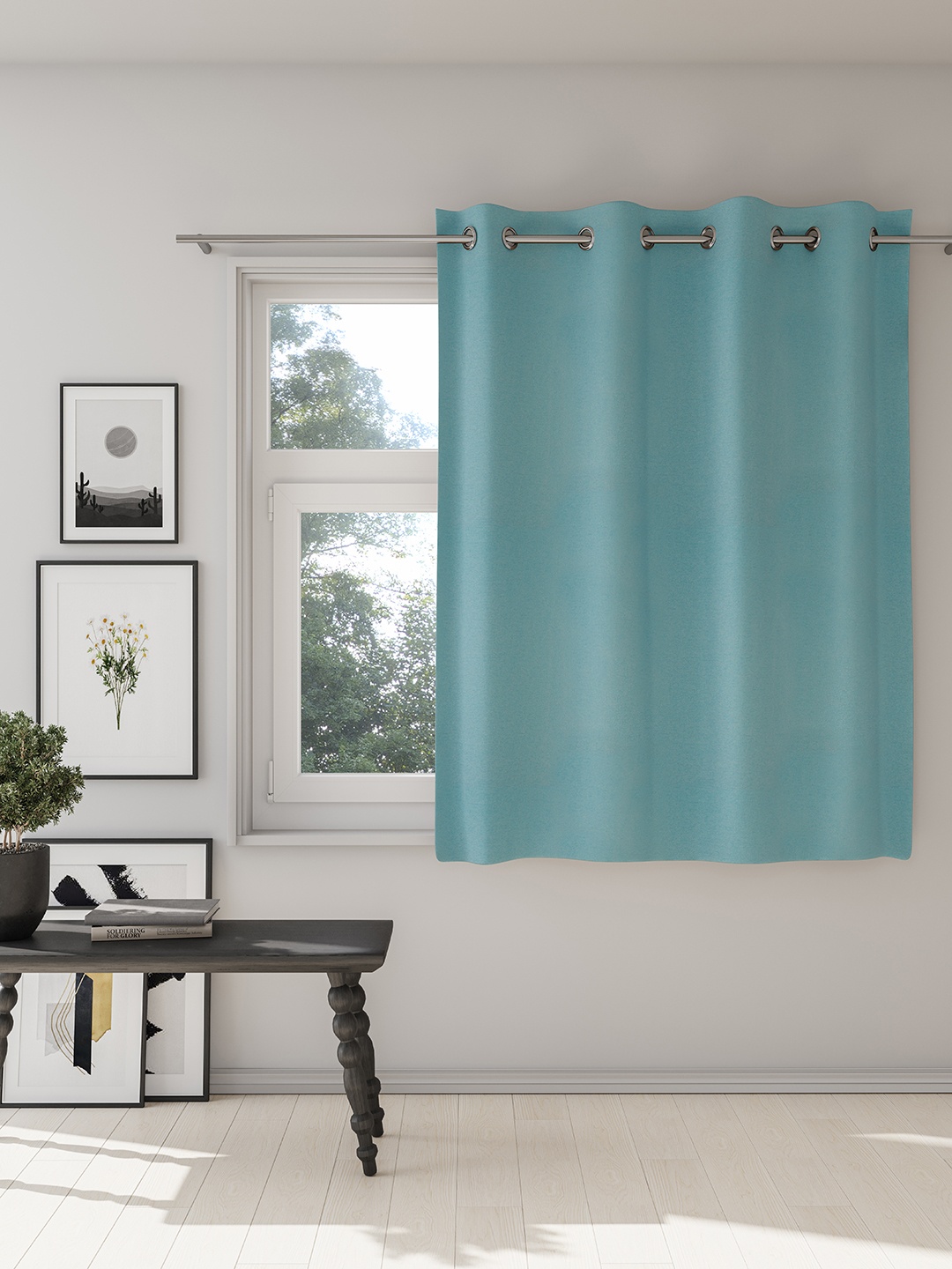 

DDecor Turquoise Blue Single Curtain Curtain