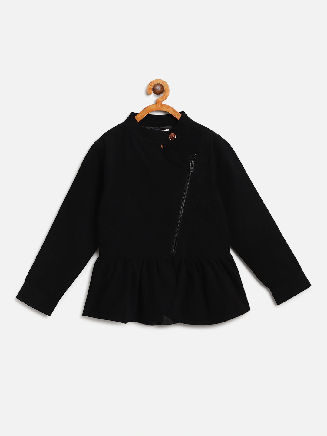

Cherry Crumble Girls Black Solid Tailored Jacket