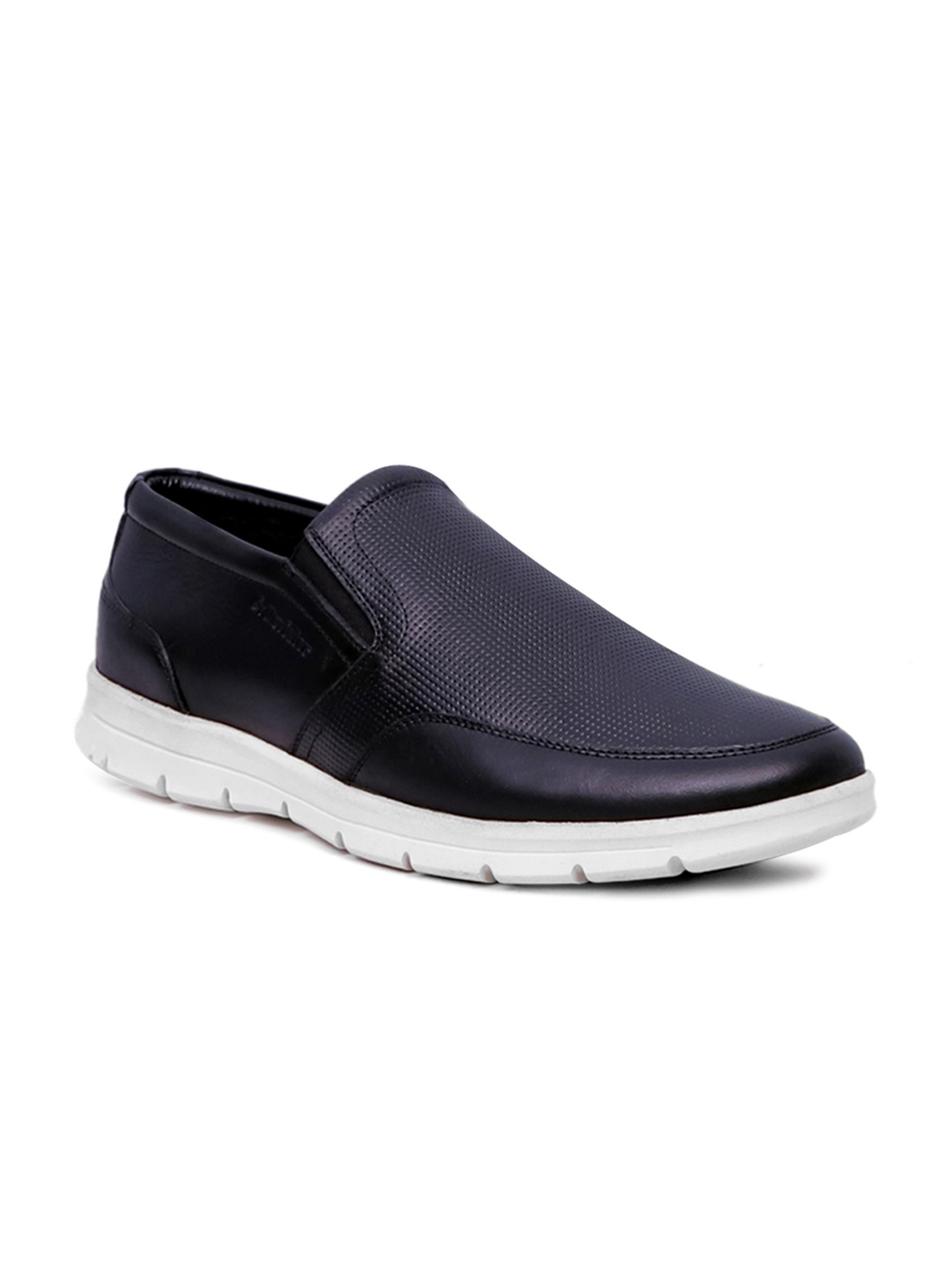 

Alleviater Men Black Slip-On Leather Sneakers