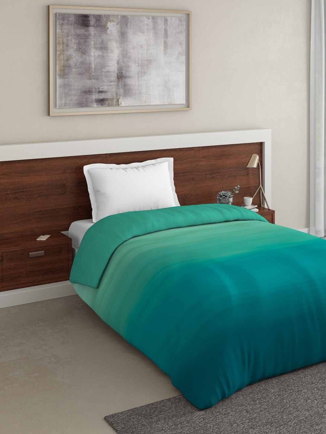 

DDecor Green Striped Mild Winter 210 GSM Single Bed Comforter