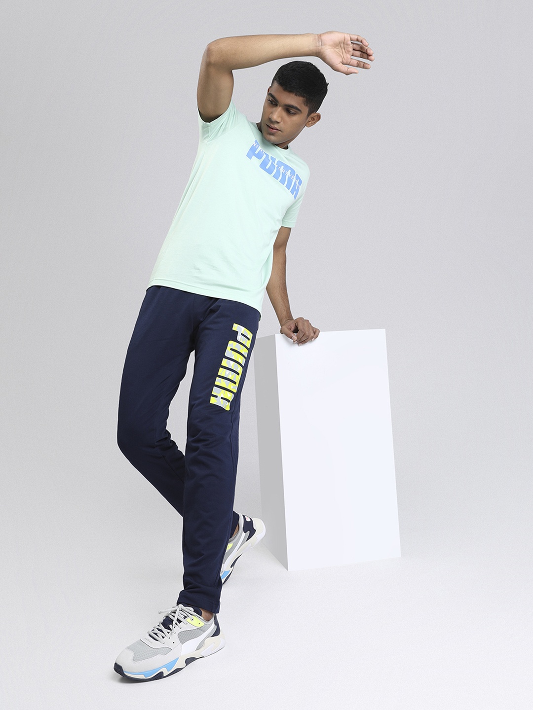

Puma Men Navy Blue Straight fit Track Pants