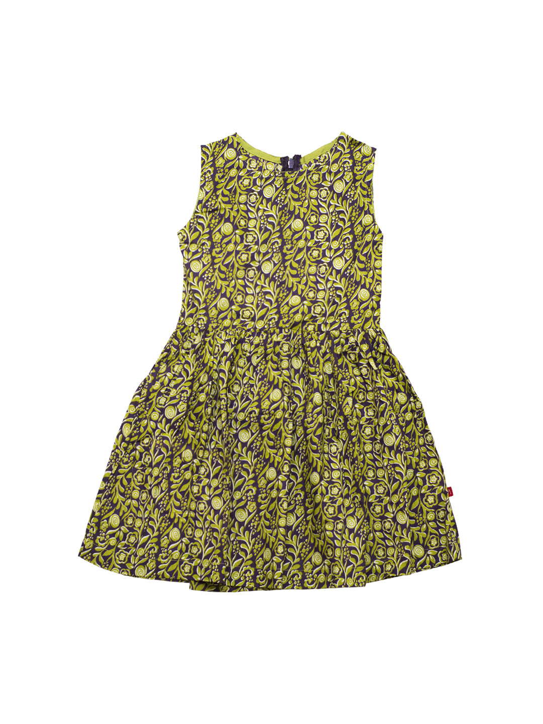

Nino Bambino Girls Green & Grey Floral Printed Fit and Flare Organic Cotton Sustainable Dress