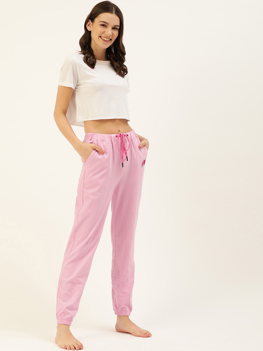 

DressBerry Women Pink Solid Lounge Joggers