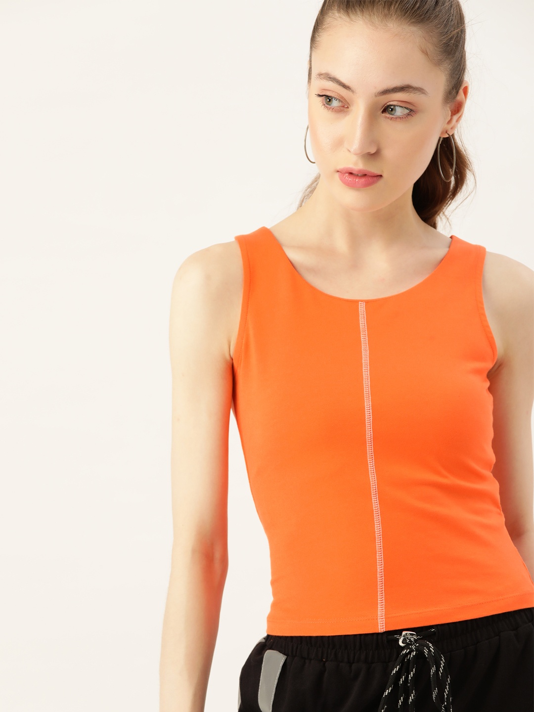 

DressBerry Women Orange Solid T-shirt