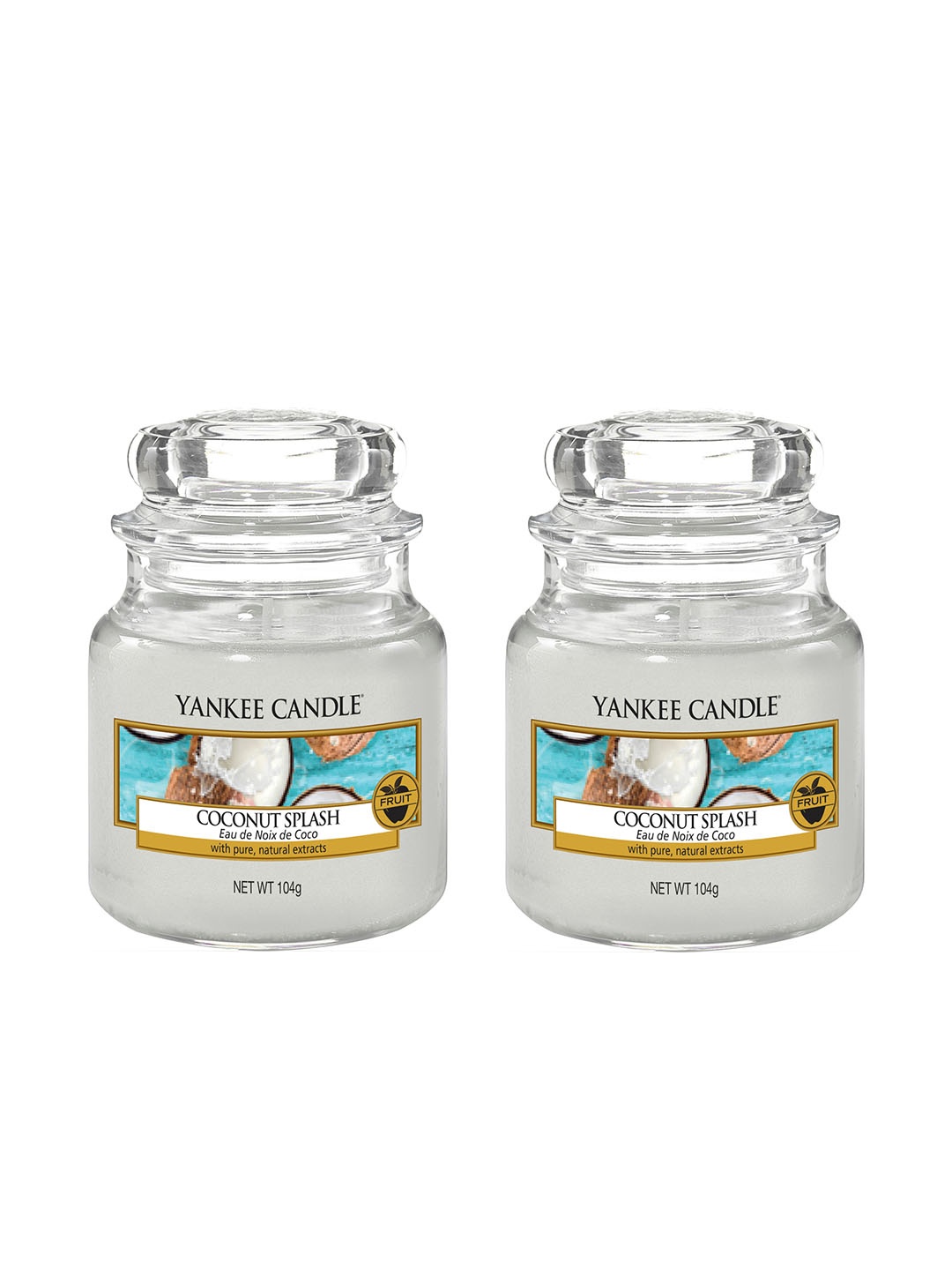 

YANKEE CANDLE Set Of 2 Coconut Splash Scented Candles With Classic Jar, White