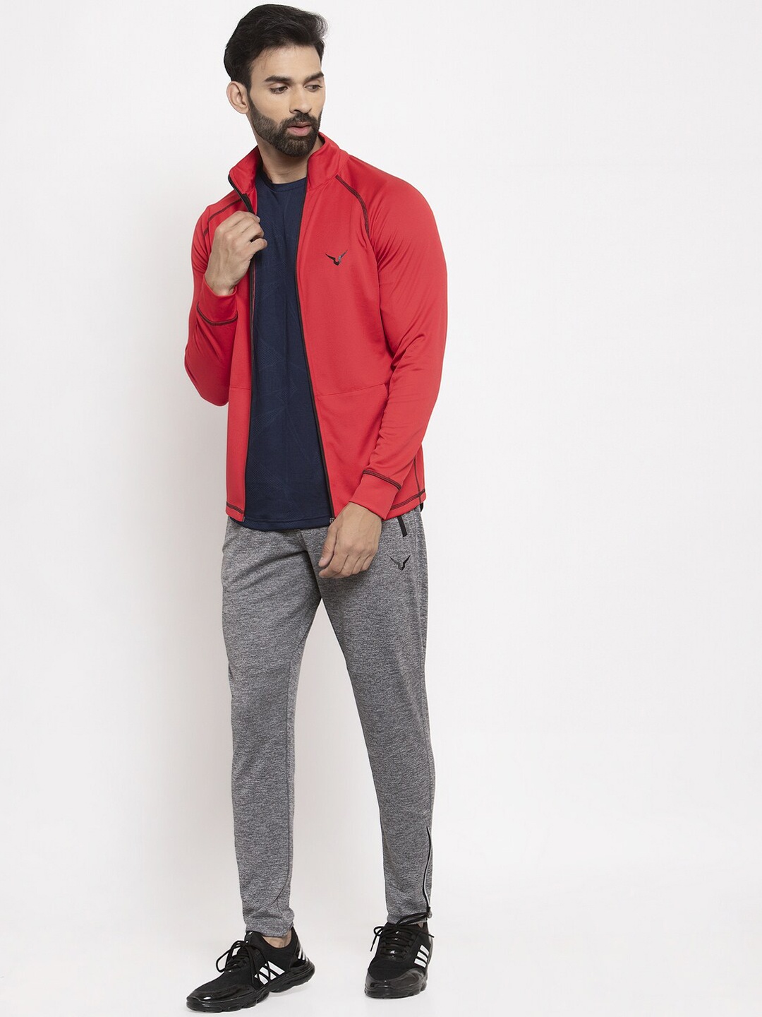 

Invincible Men Contrast Line Jacket, Red