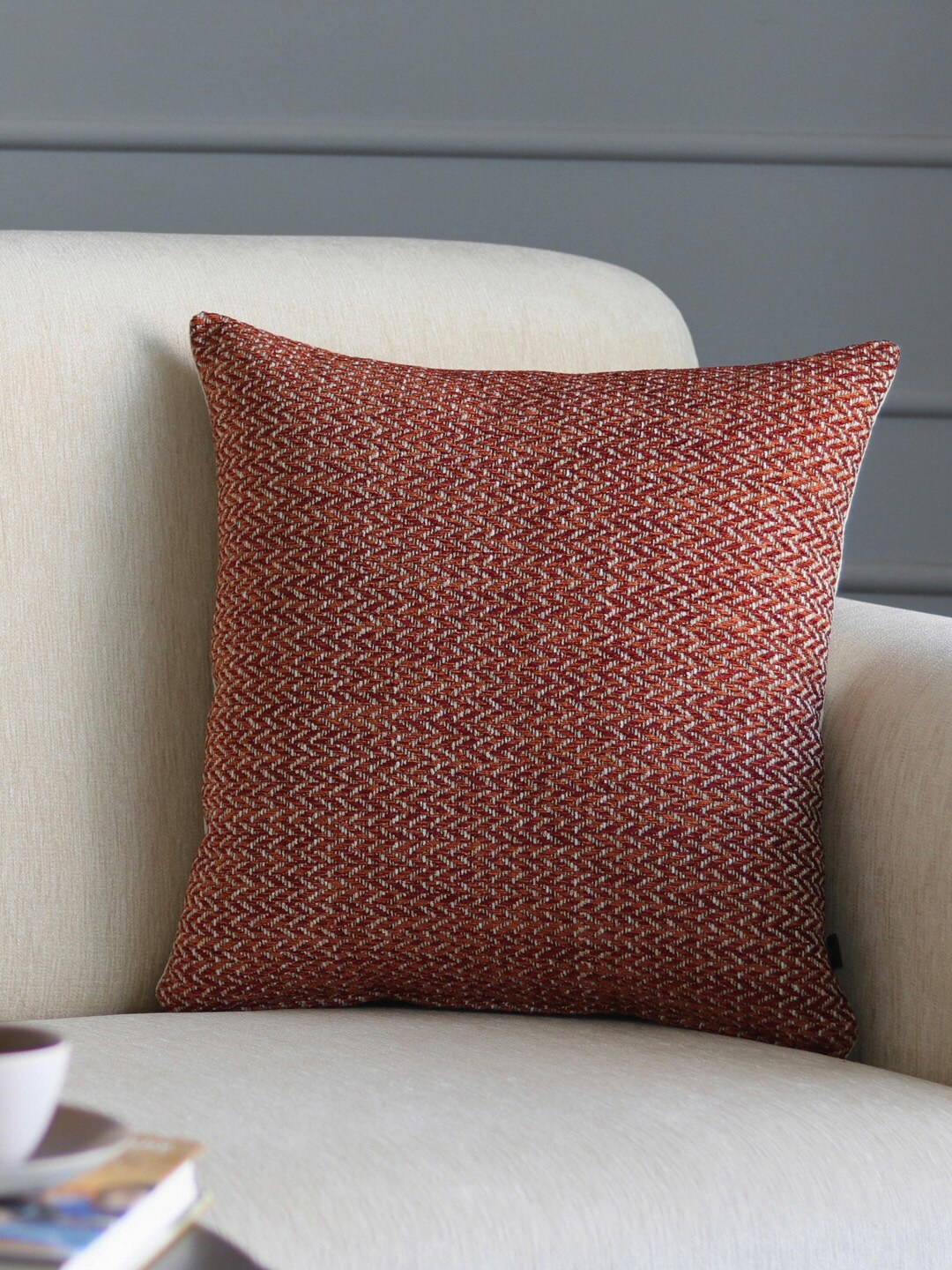 

GM Red Set of Single Abstract Square Cushion Cover