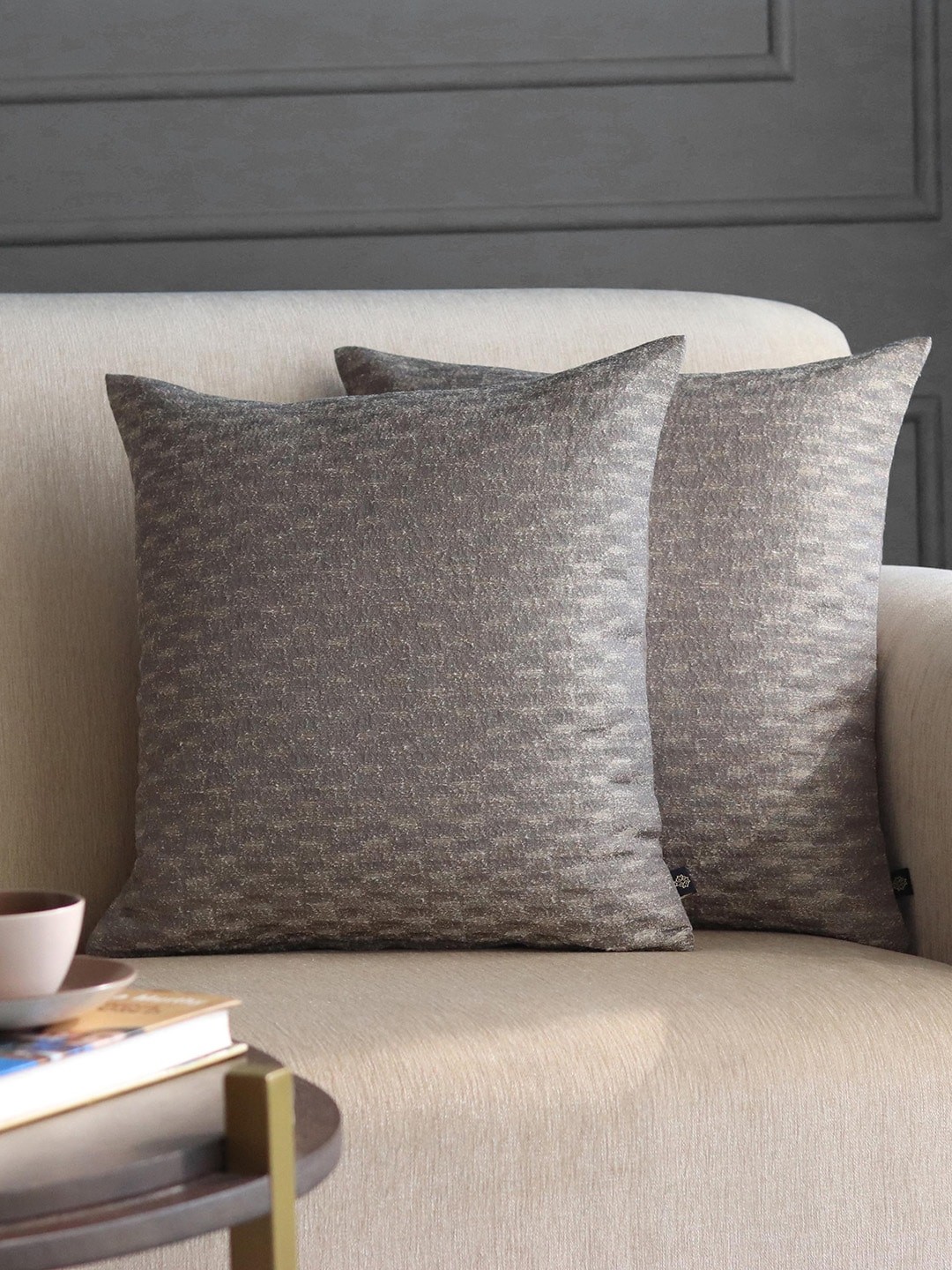 

GM Grey Set of 2 Abstract Square Cushion Covers