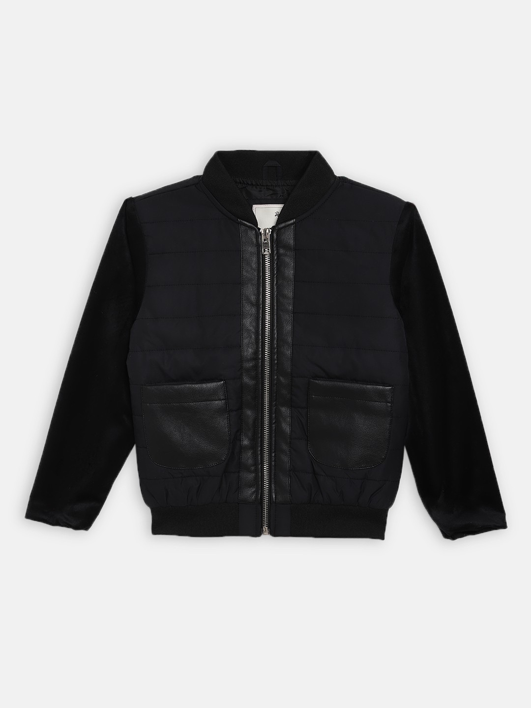 

Blue Giraffe Boys Black Solid Padded Jacket