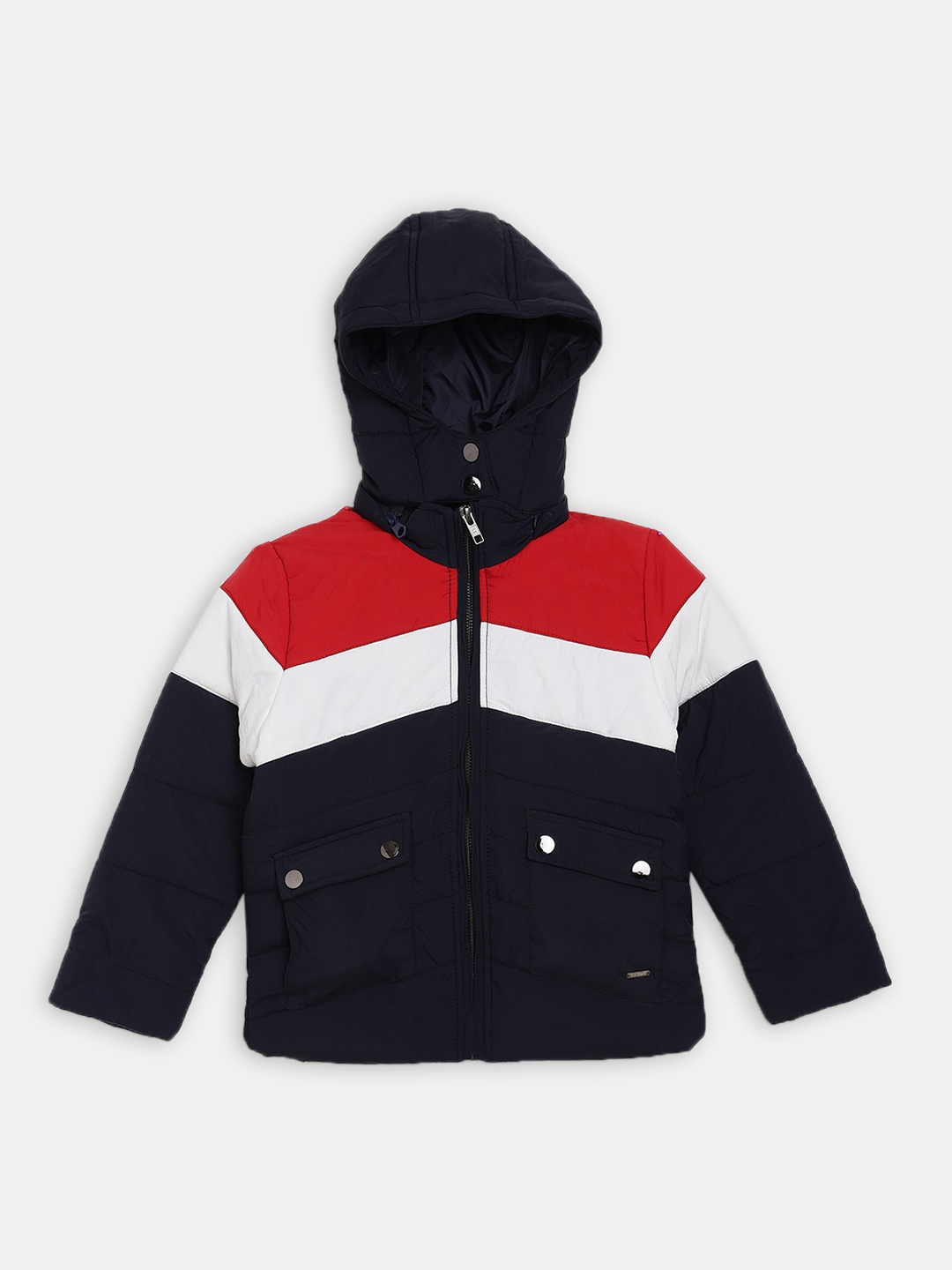

Blue Giraffe Boys Navy Blue Striped Puffer Jacket