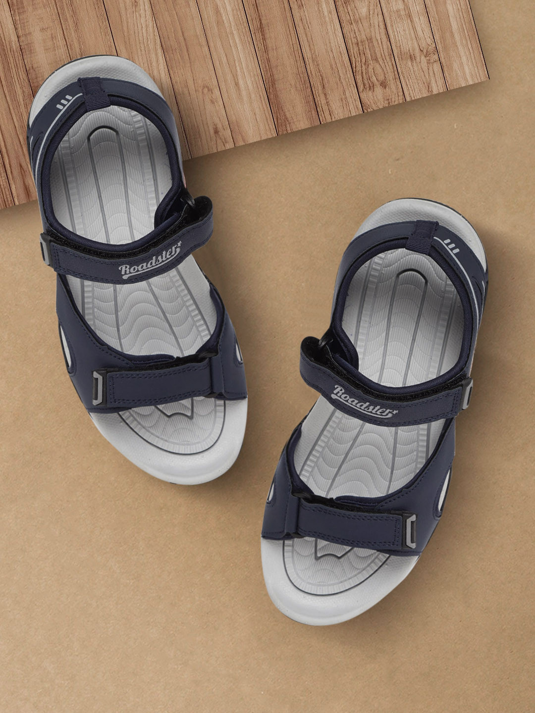 

The Roadster Lifestyle Co Men Navy Blue Solid Sports Sandals