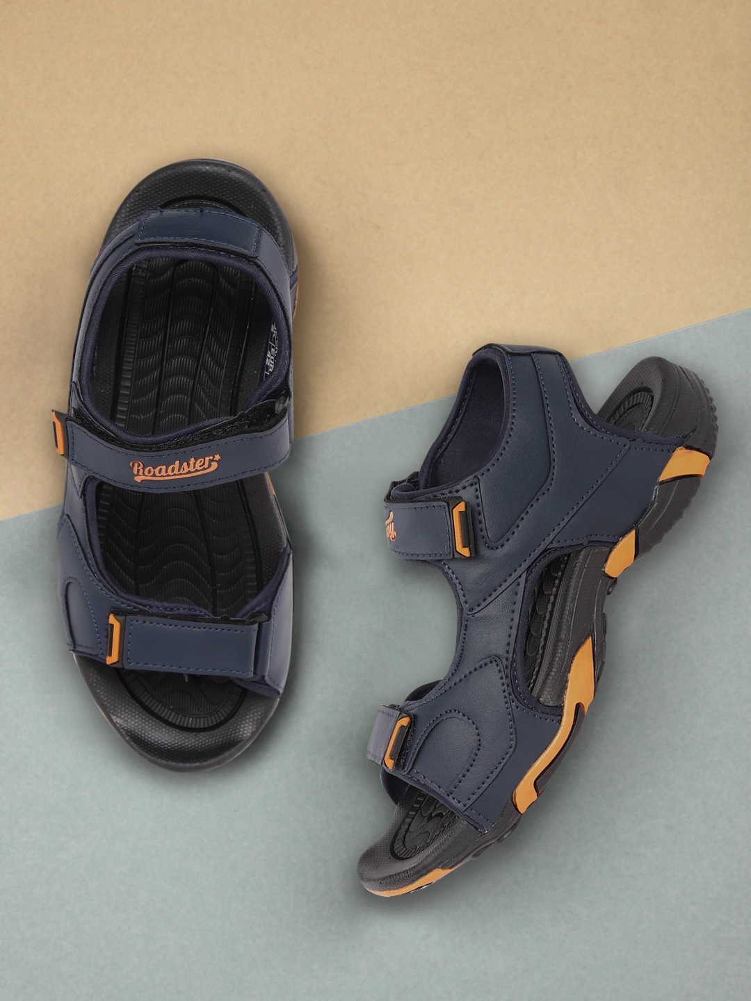 

The Roadster Lifestyle Co Men Navy Blue Solid Sports Sandals