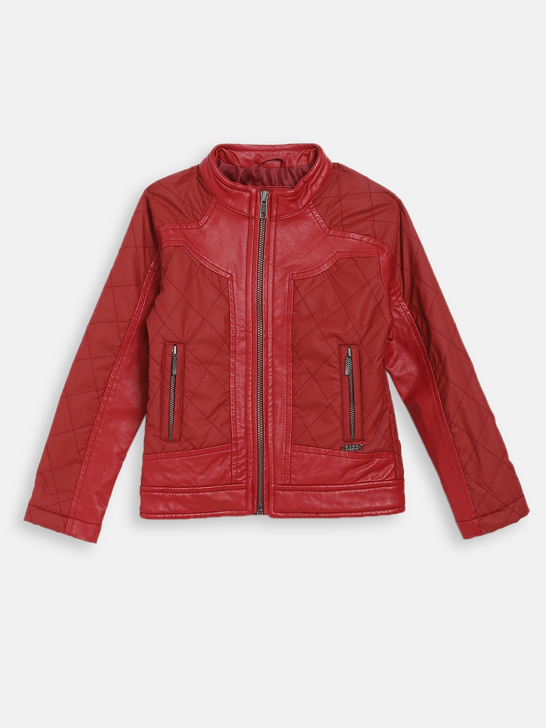 

Blue Giraffe Girls Red Solid Padded Jacket