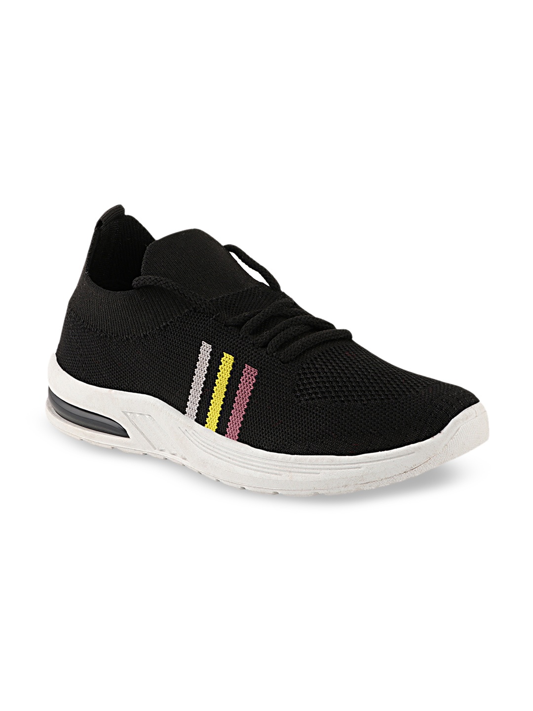 

Shoetopia Women Black Woven Design Sneakers