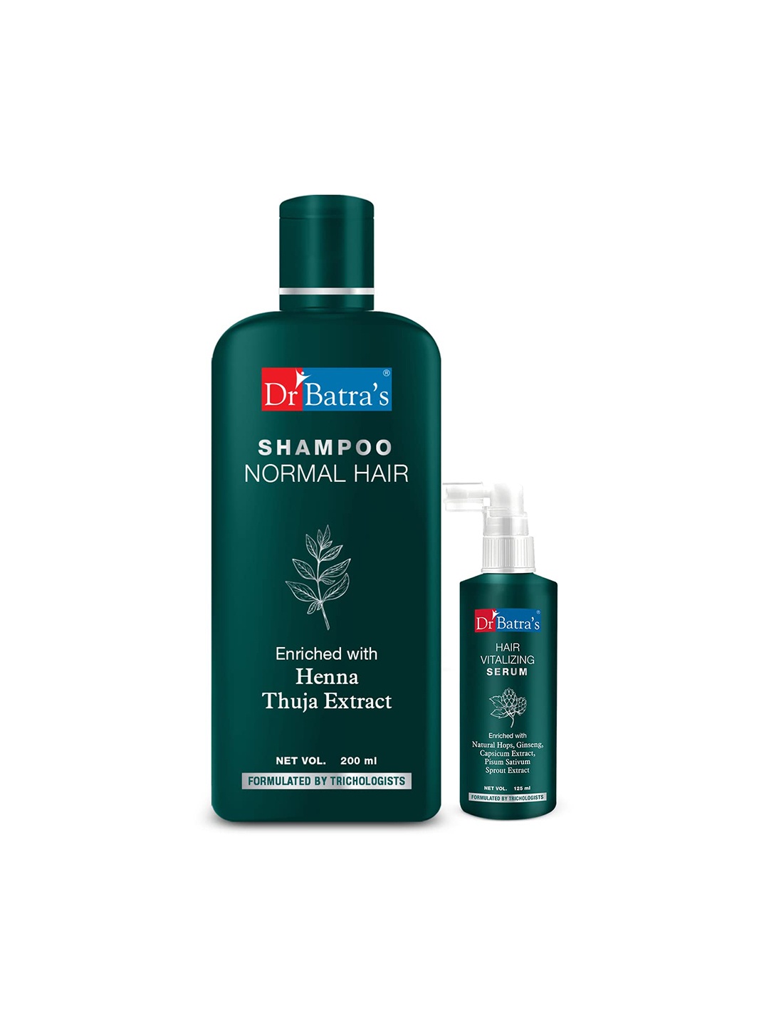 

Dr. Batras Combo Of Normal Hair Shampoo 200ml & Hair Vitalizing Serum 125ml, Transparent