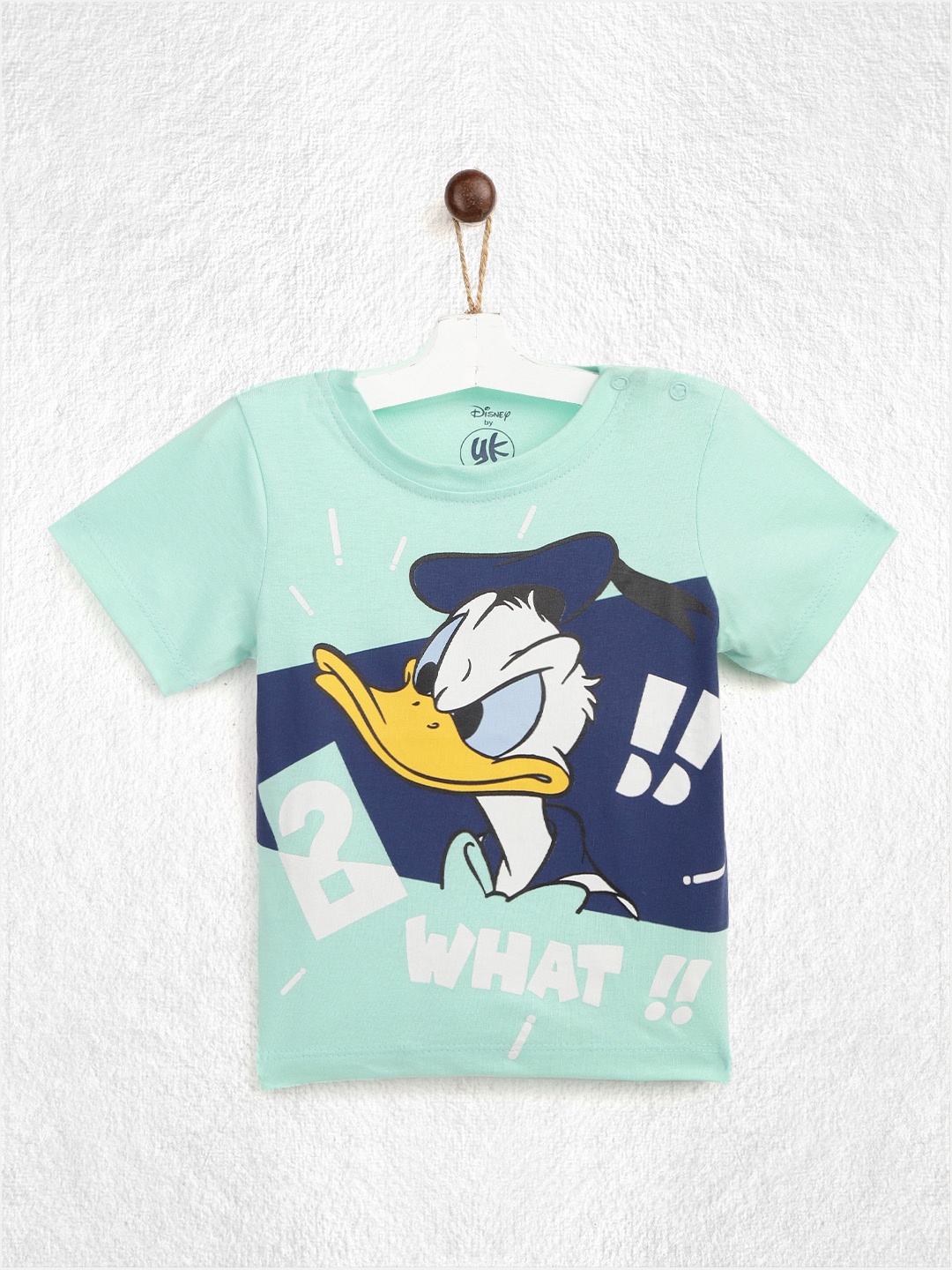 

YK Disney Infant Boys Mint Green Donald Duck Print Round Neck Pure Cotton T-shirt