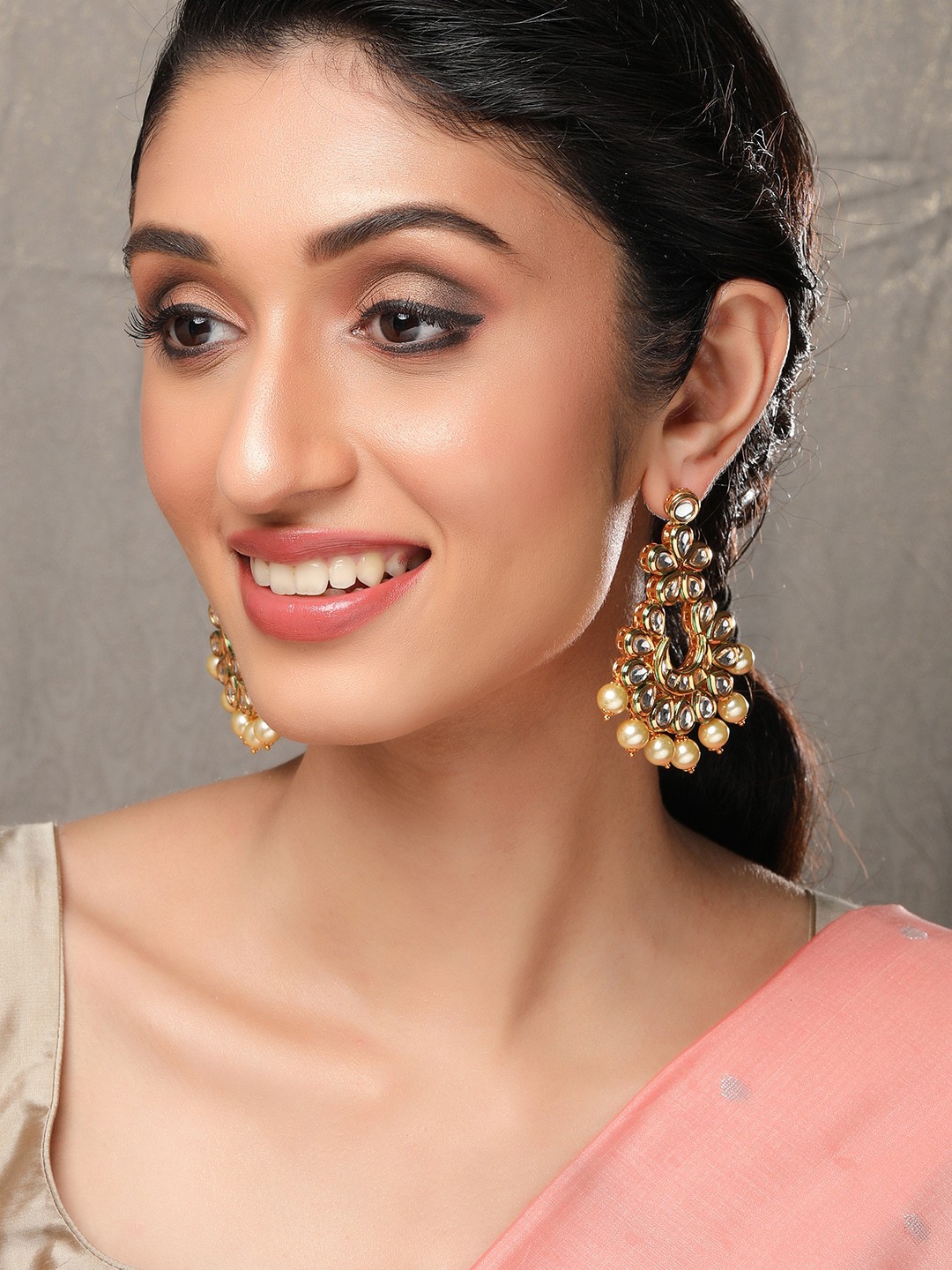 

Rubans Gold-Toned Contemporary Drop Earrings
