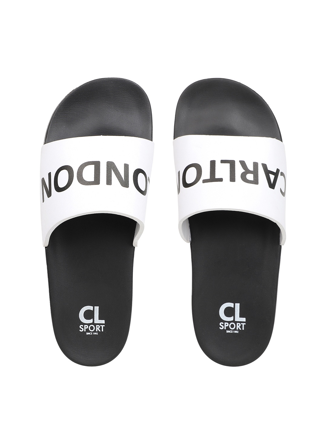 

Carlton London sports Men White & Black Printed Sliders