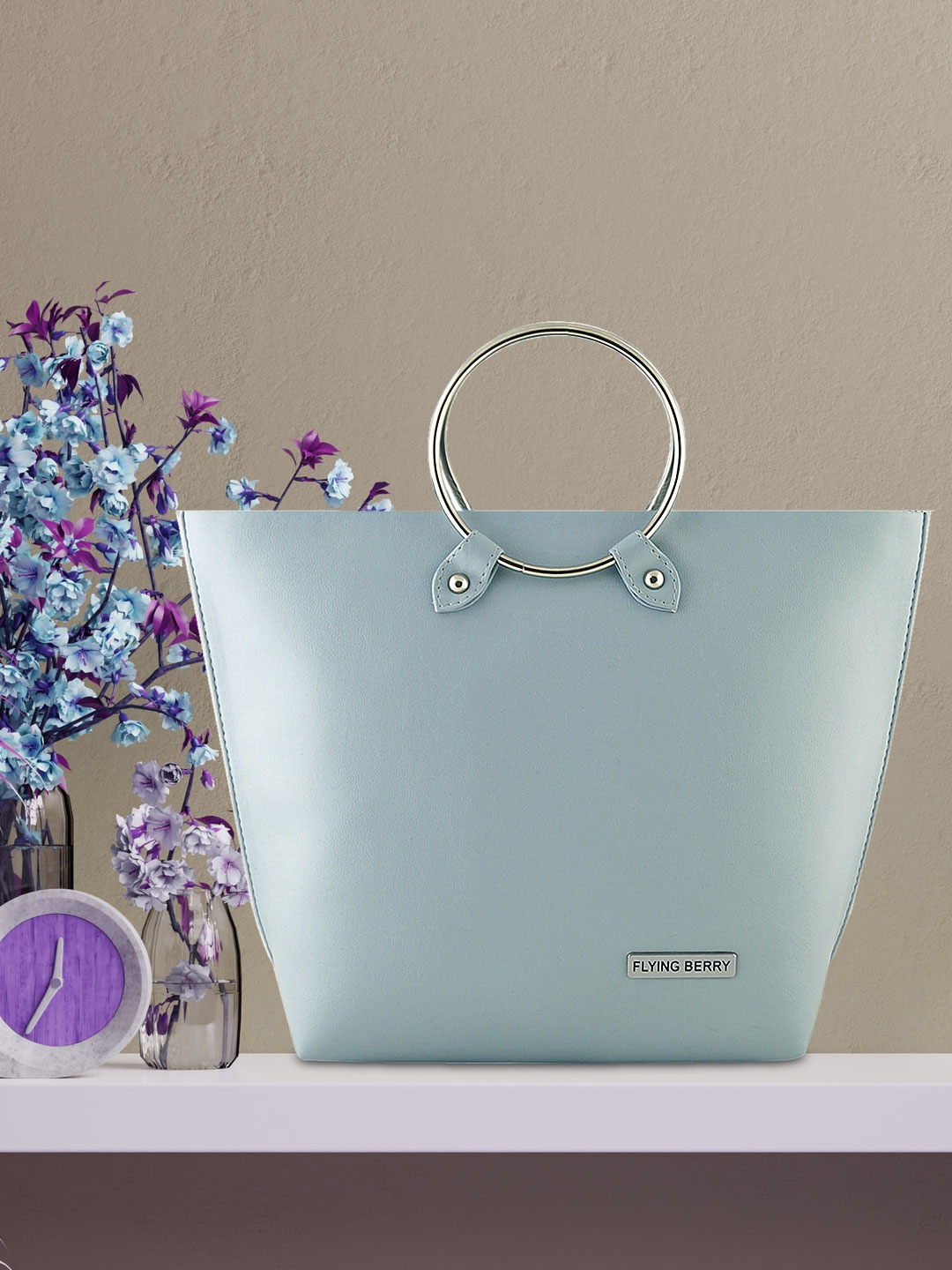 

FLYING BERRY Grey Solid Tote Bag