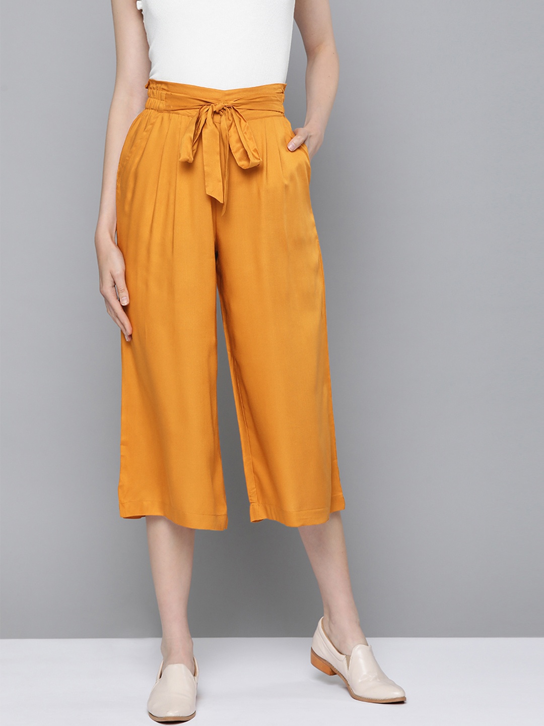 

Chemistry Women Mustard Yellow Regular Fit Solid Culottes