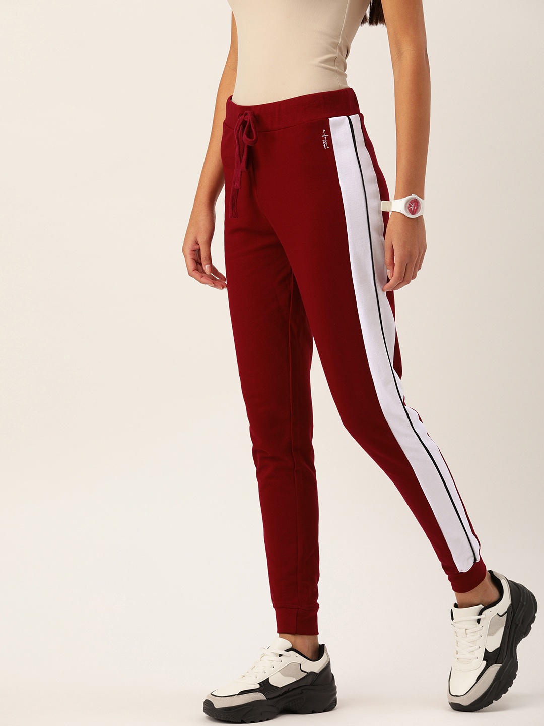 

Flying Machine Women Maroon Solid Cotton Joggers