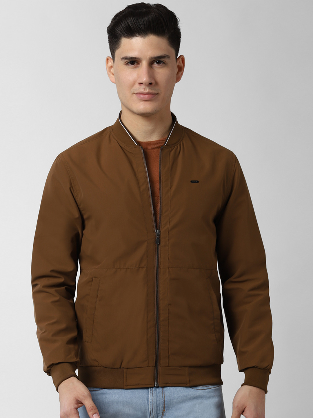

Peter England Casuals Men Brown Solid Bomber