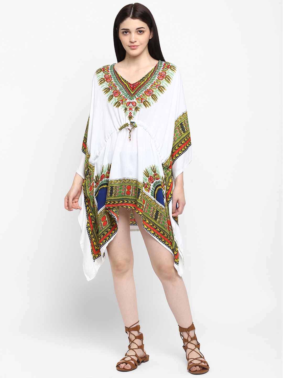 

Aditi Wasan Women White Printed Kaftan Dress