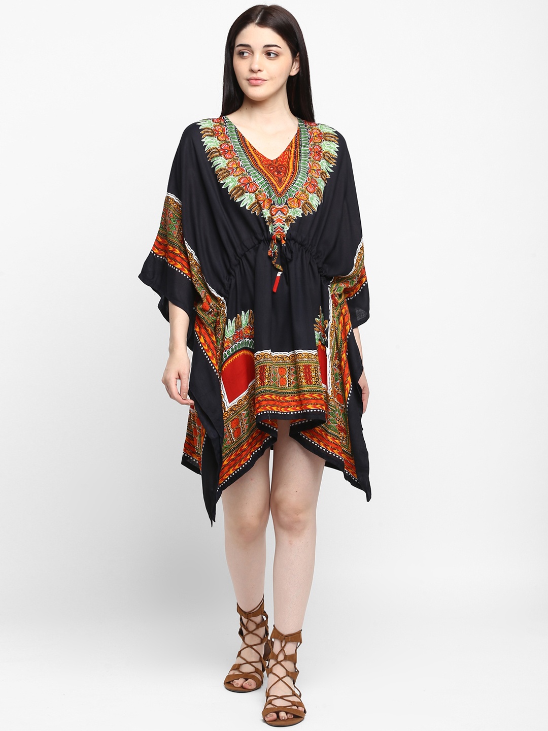 

Aditi Wasan Black Floral Kaftan Dress