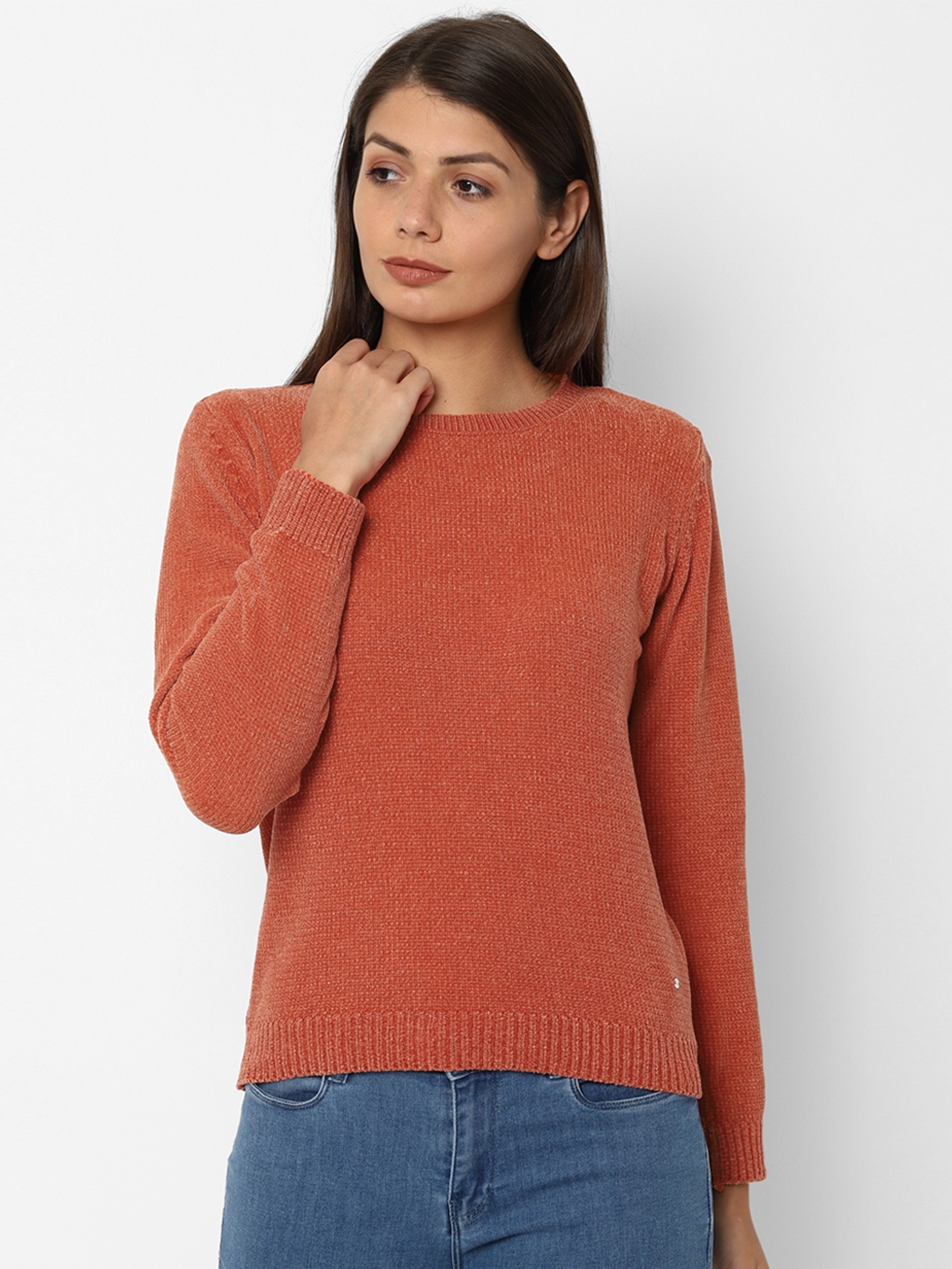 

Allen Solly Woman Orange Solid Sweater