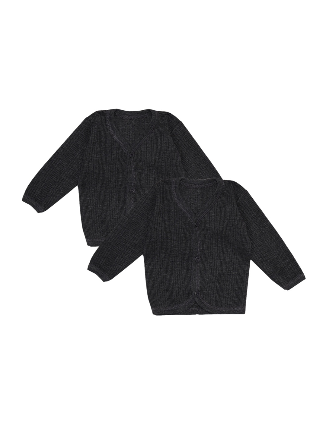 

YK Kids Pack of 2 Charcoal Grey Self-Striped Thermal Tops