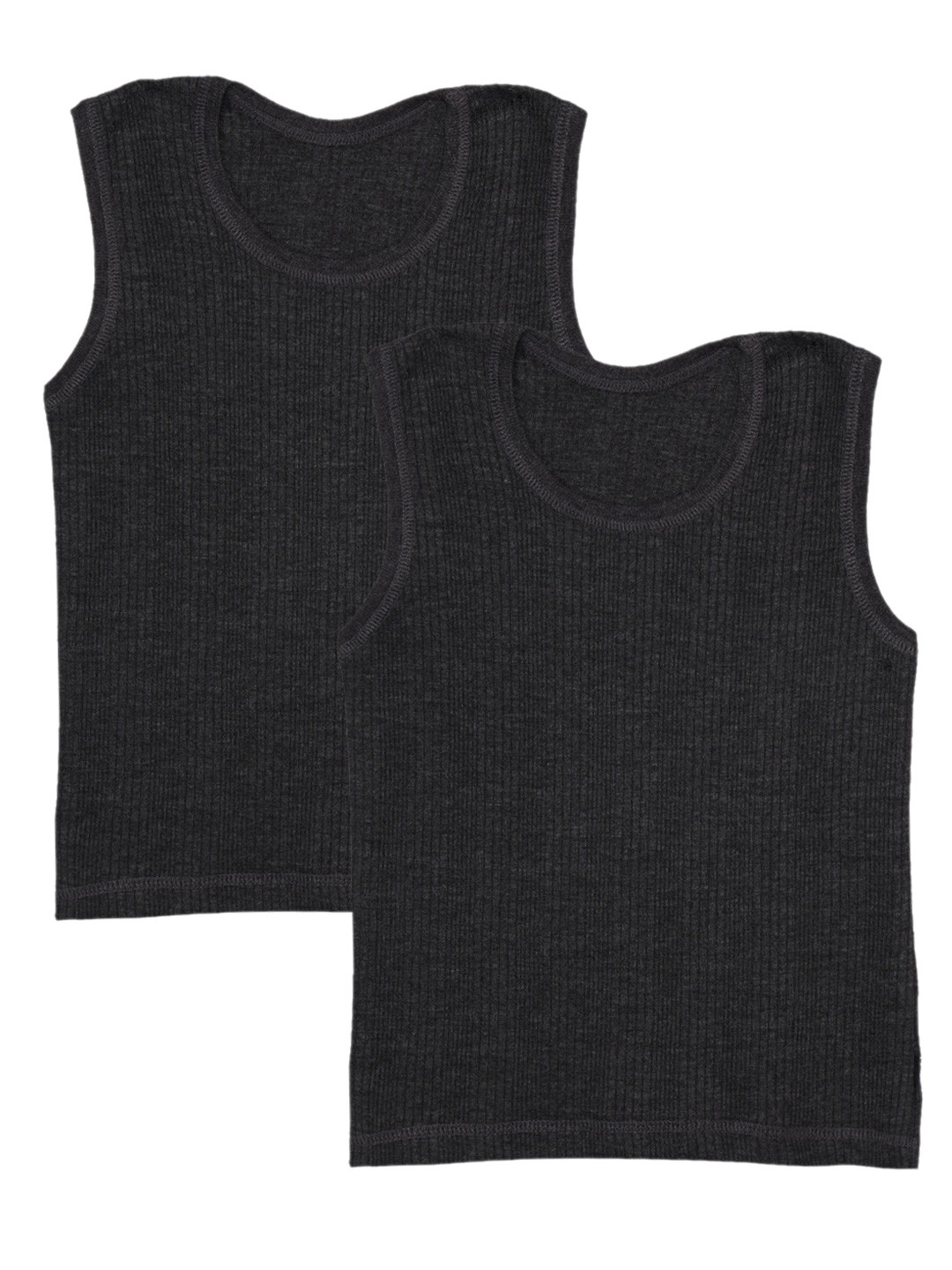 

YK Unisex Kids Pack Of 2 Black Knitted Thermal Tops