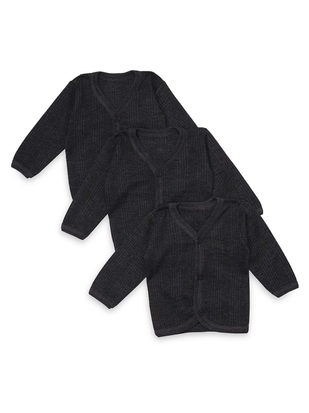 

YK Kids Pack of 3 Charcoal Grey Self-Design Thermal Tops