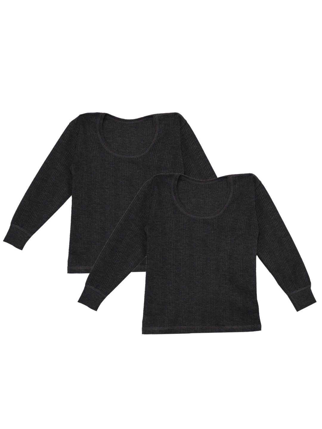 

YK Kids Pack Of 2 Black Solid Thermal Tops