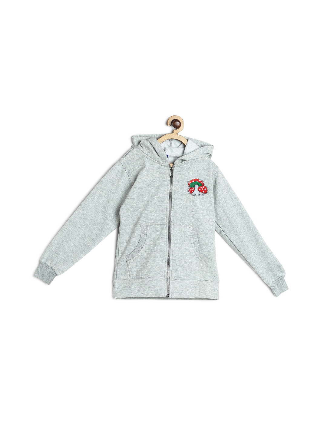 

SWEET ANGEL Kids Grey Solid Hooded Sweatshirt