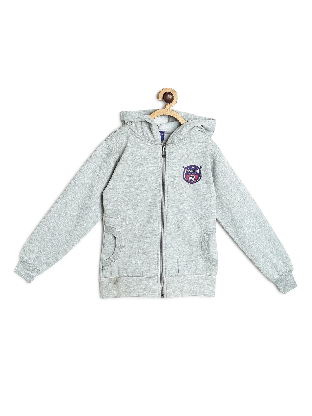 

SWEET ANGEL Unisex Kids Grey Solid Hooded Sweatshirt