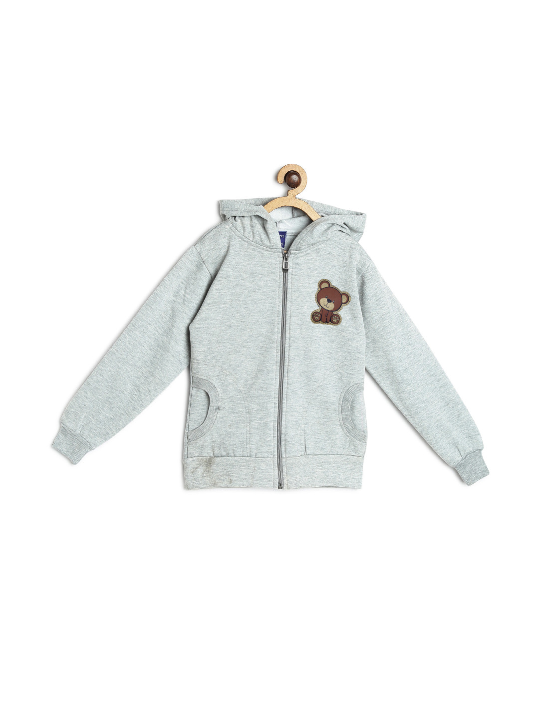

SWEET ANGEL Kids Grey Solid Hooded Sweatshirt