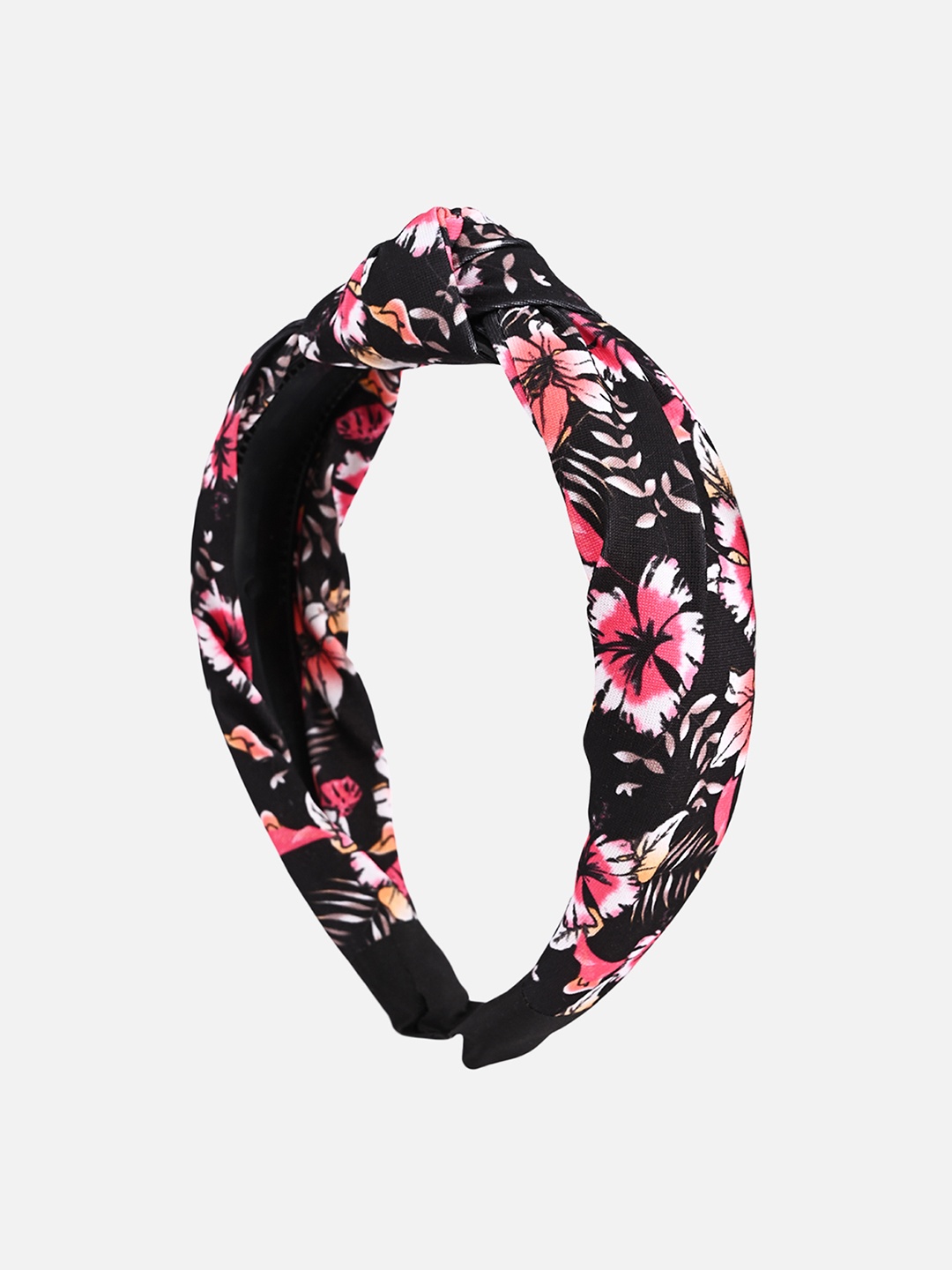 

BuckleUp Women Black & Pink Floral Printed Hairband